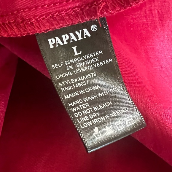 NWT Papaya Satin Bow-Tie Open Back/Shoulder Choker Red Mini Dress SZ L❤️ - Picture 14 of 15